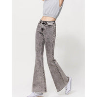 Acid Wash High Rise Flare Jeans