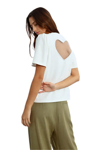 Molly Bracken Heart Shape Cut-Out Tee