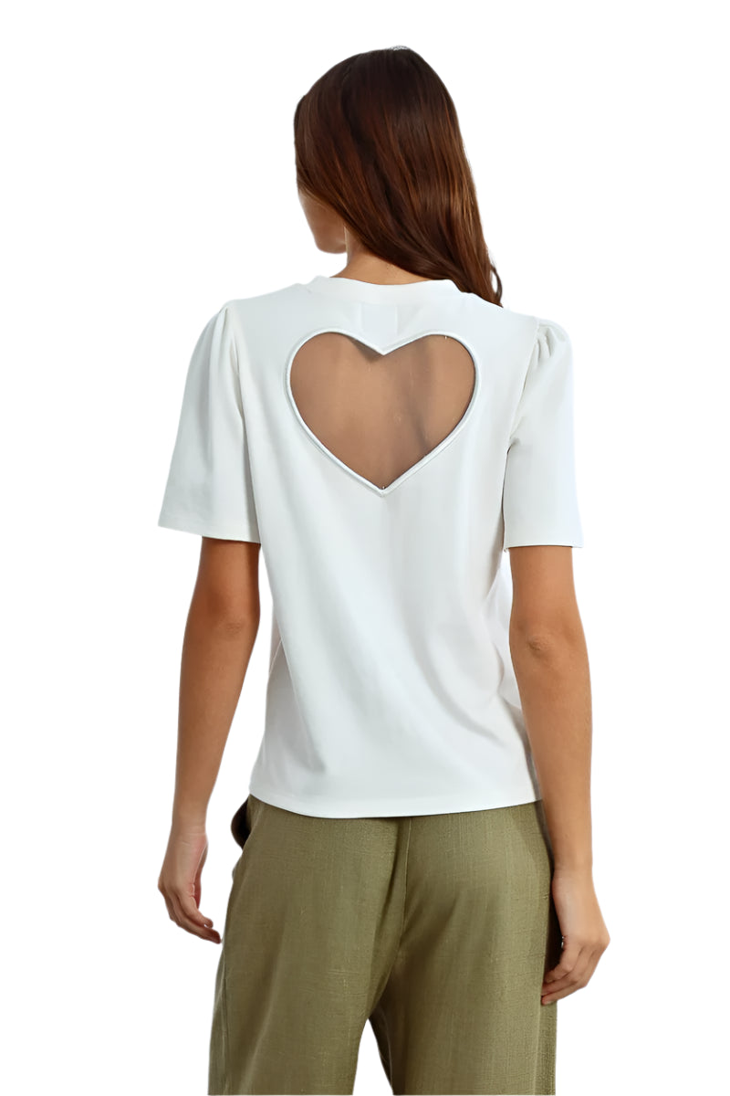 Molly Bracken Heart Shape Cut-Out Tee