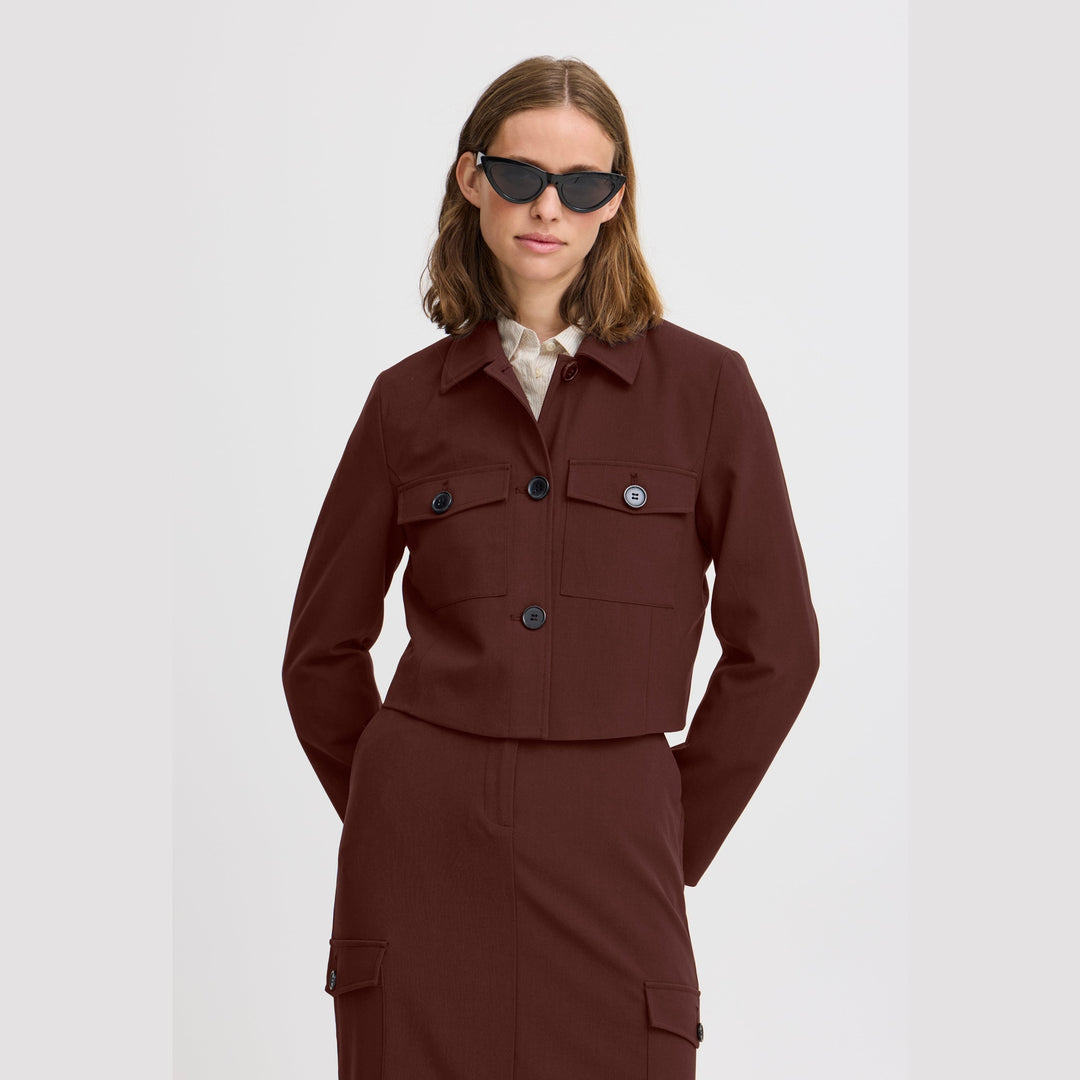 b.young Danta Cropped Pocket Blazer