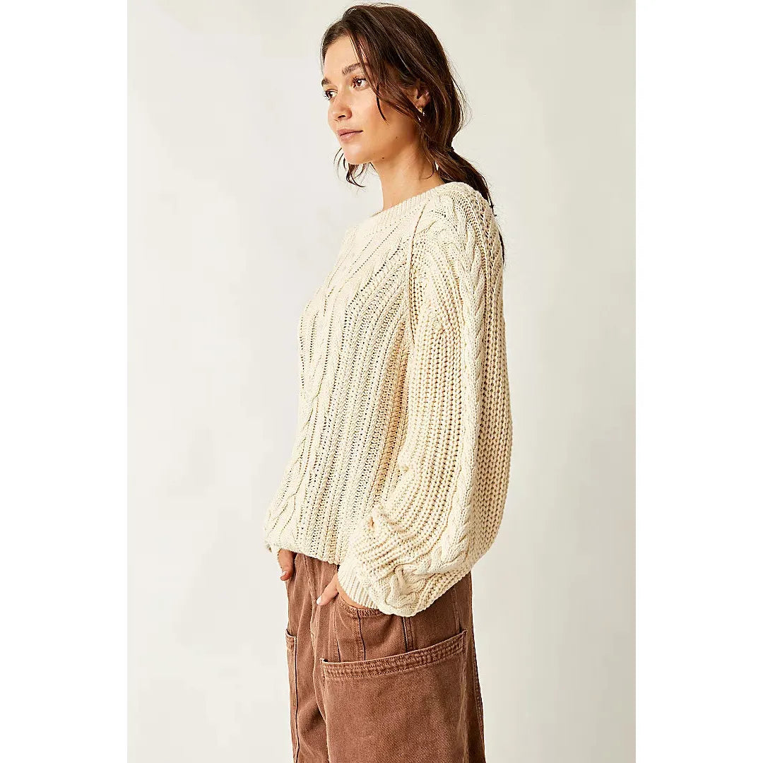 Free People Frankie Cable Knit Sweater