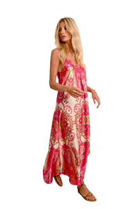 Molly Bracken Long Satin Boho Dress