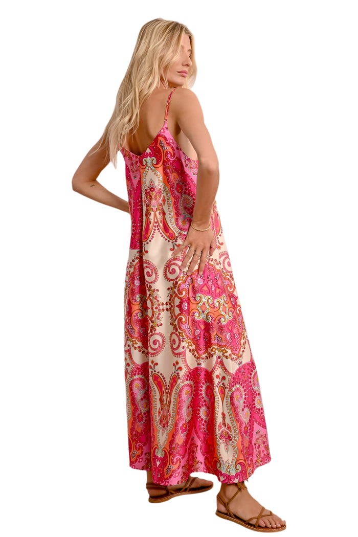 Molly Bracken Long Satin Boho Dress