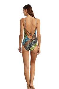 Molly Bracken Leopard Print One Piece Swimsuit