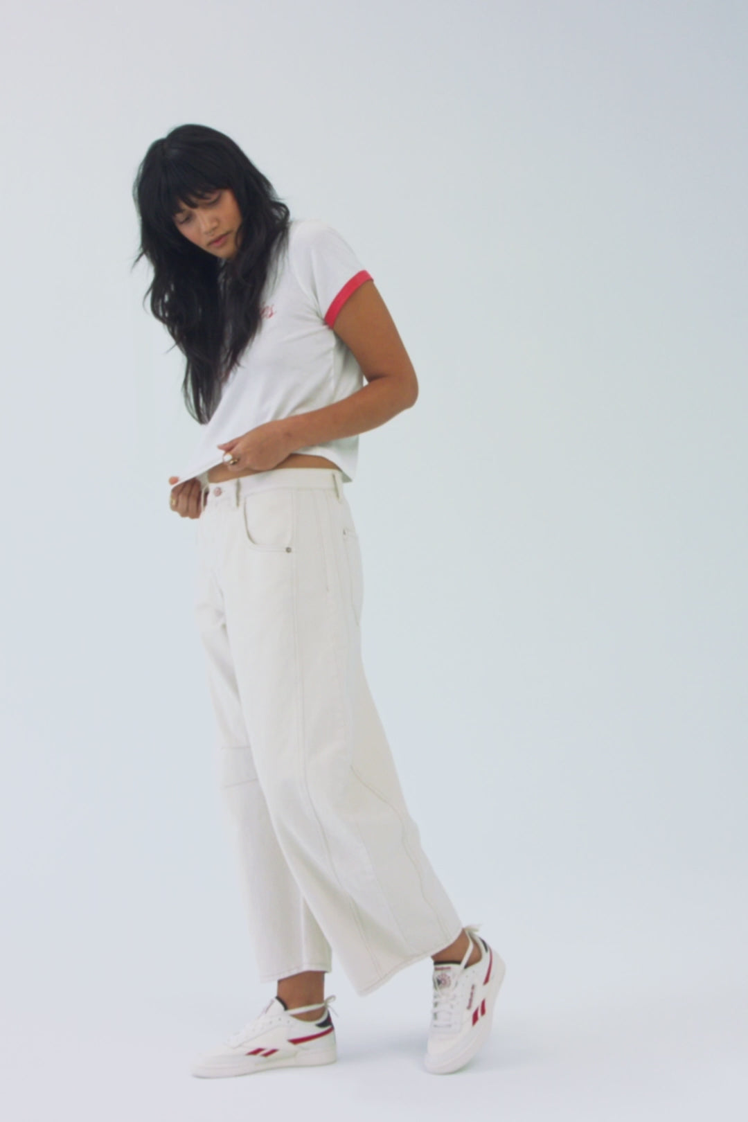 Free People Good Luck Barrel Jean Milk