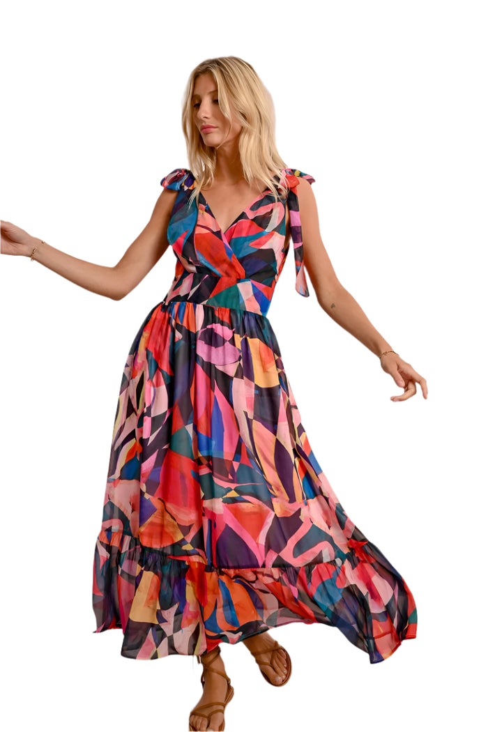 Molly Bracken Geo Print Maxi Dress