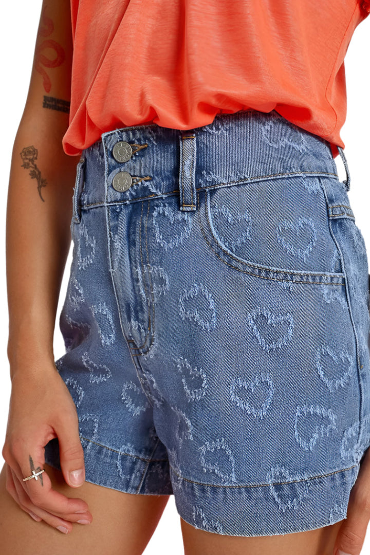 Molly Bracken Rhinestone Heart Shorts
