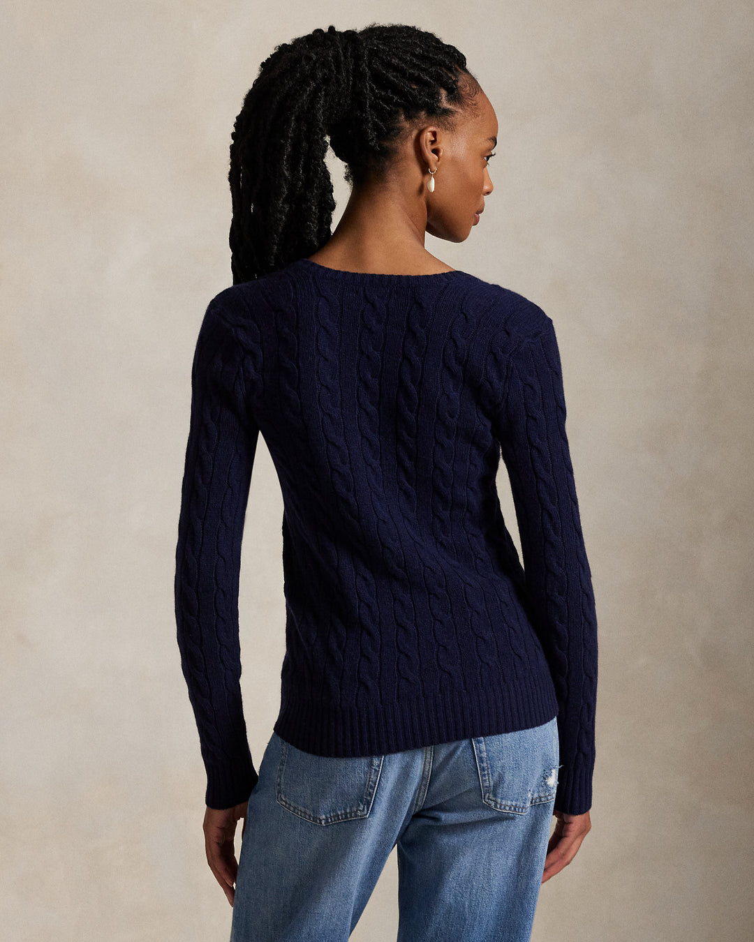 Polo Ralph Lauren Cable-Knit Wool-Cashmere V-Neck Sweater