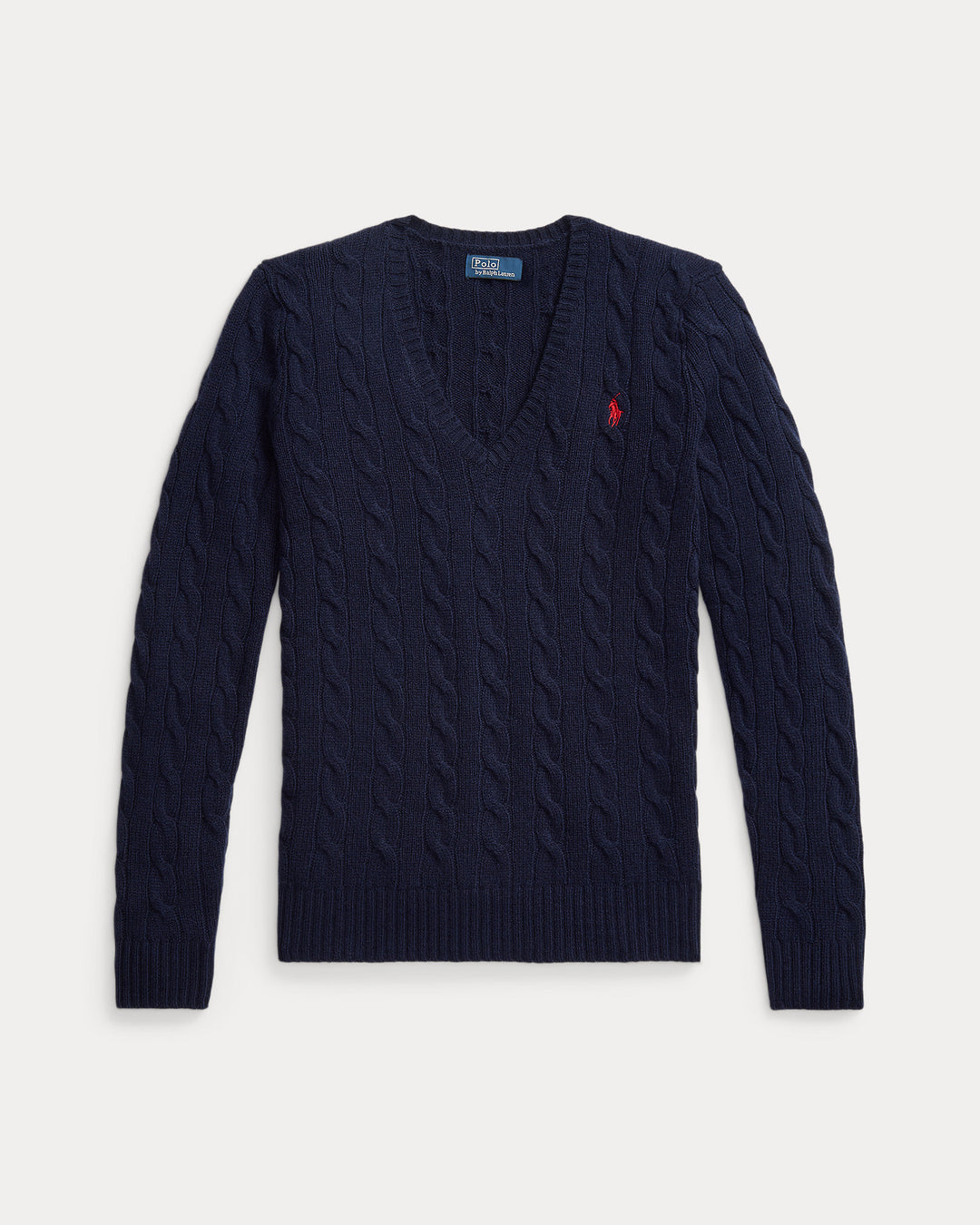 Polo Ralph Lauren Cable-Knit Wool-Cashmere V-Neck Sweater