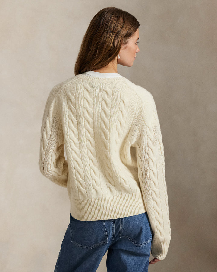 Cable Knit Wool Cashmere Cardigan