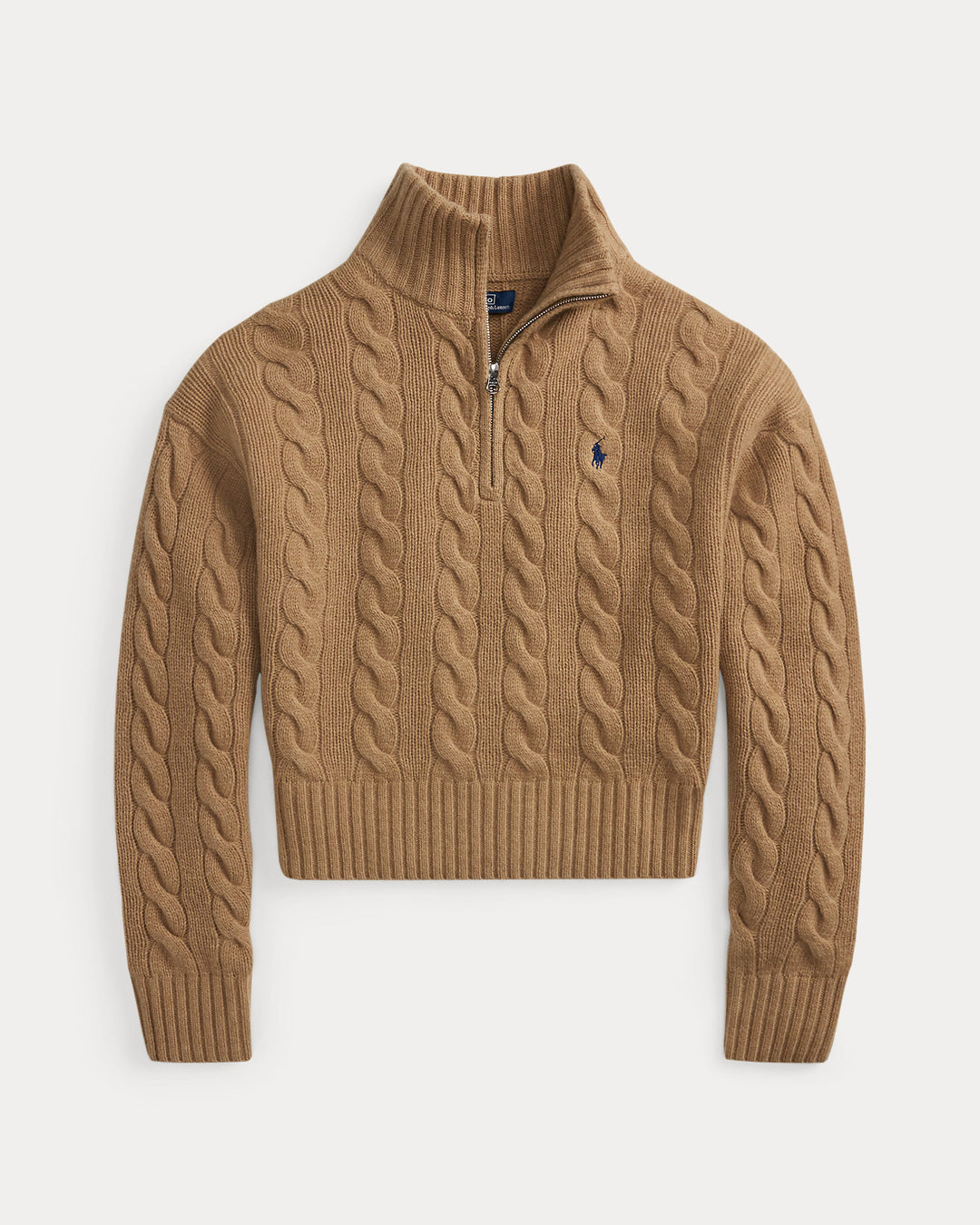 Cable Wool-Cashmere Half-Zip Sweater