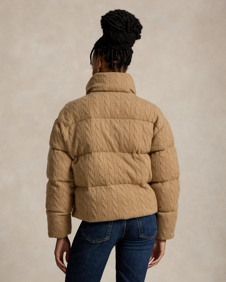 Cable Knit Wool Cashmere Puffer Jacket