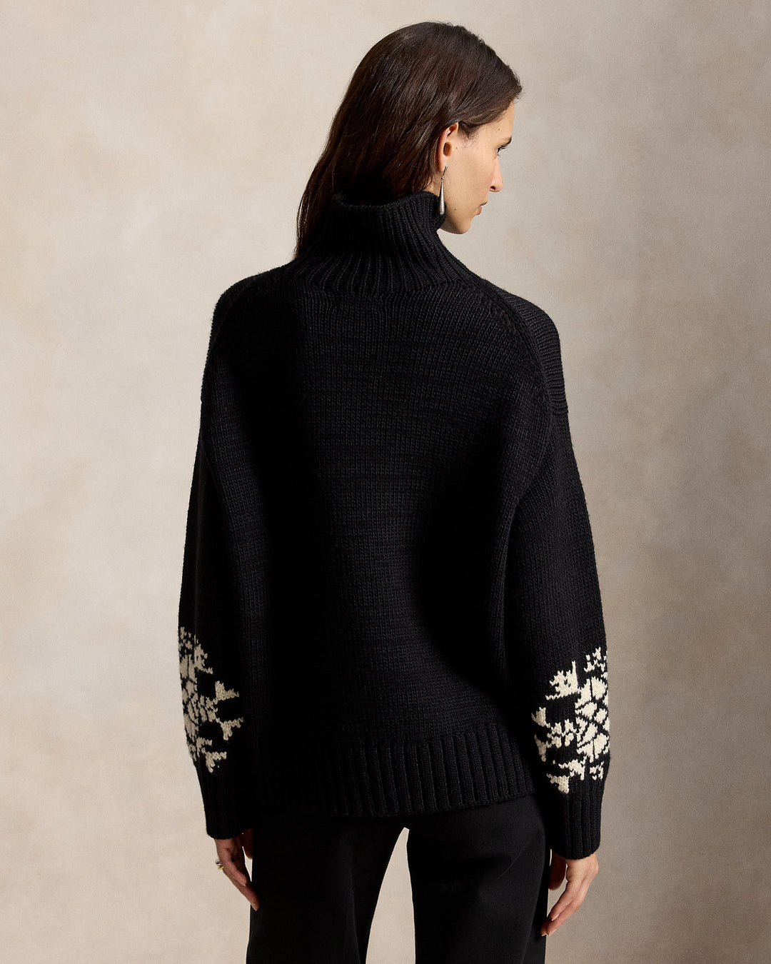 Snowflake Wool Turtleneck Sweater