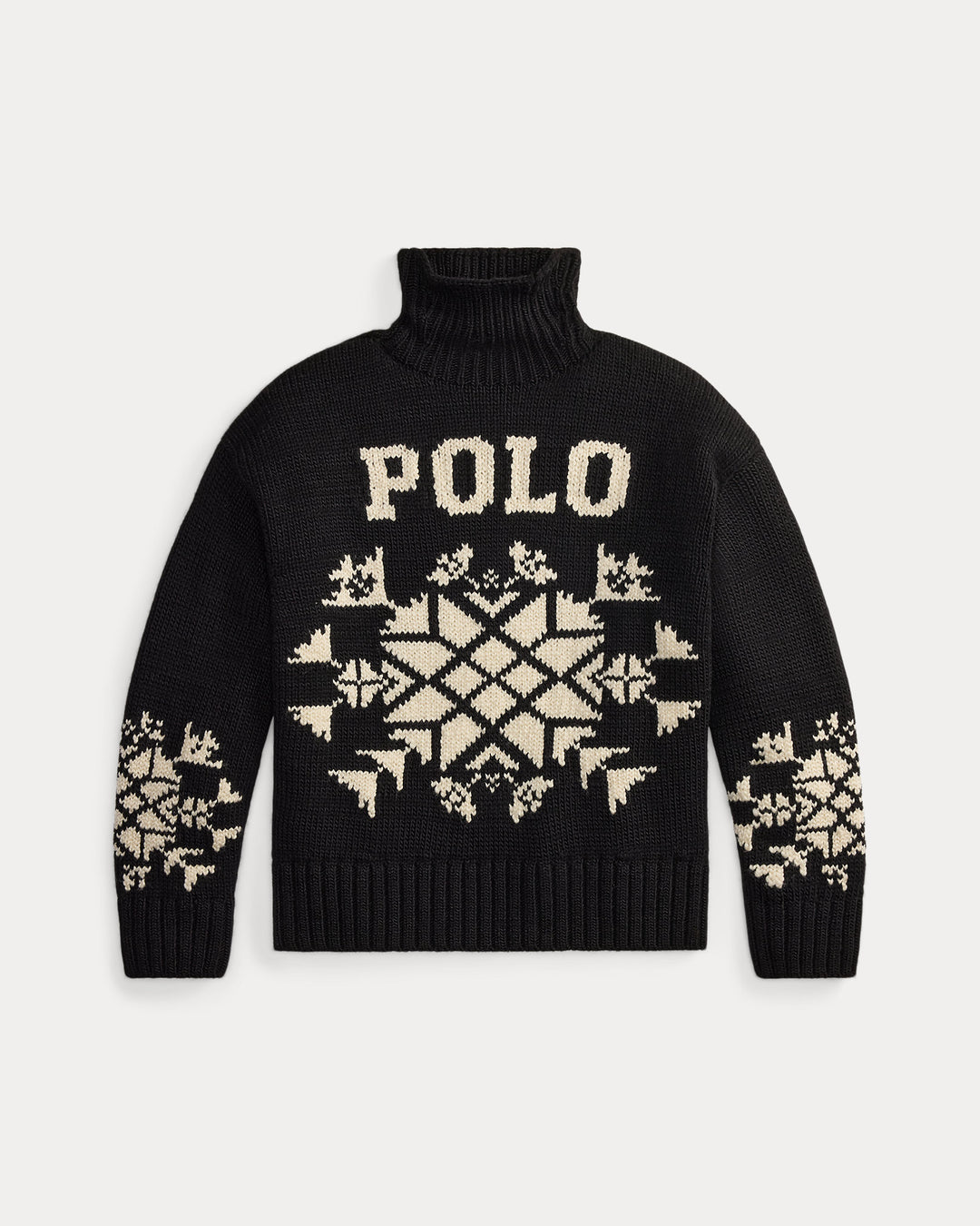 Snowflake Wool Turtleneck Sweater