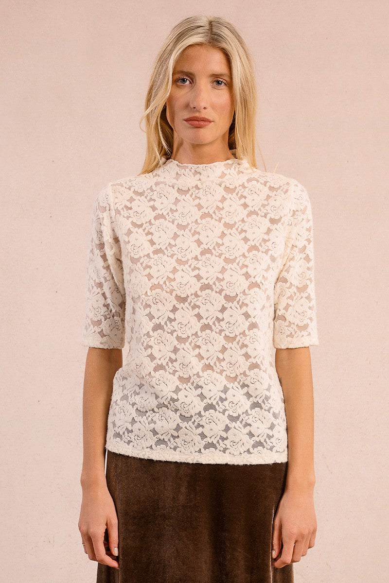 Molly Bracken Semi Sheer Lace Top