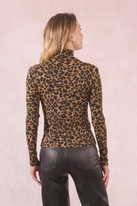 Molly Bracken Leopard Print Turtleneck