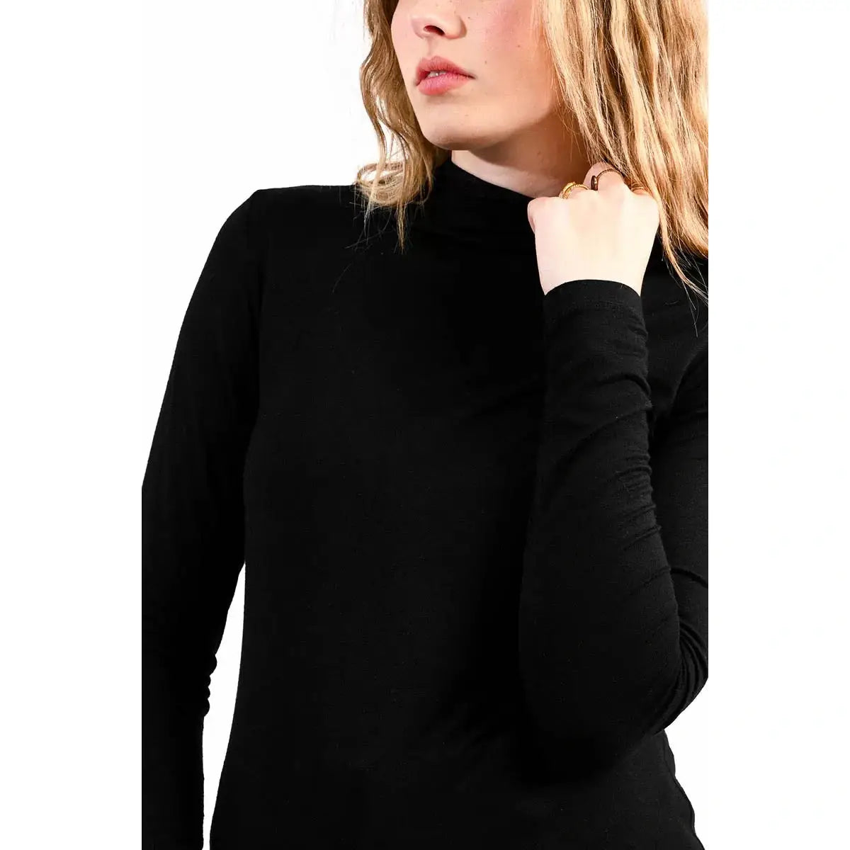 Molly Bracken Jersey Mock Collar Top