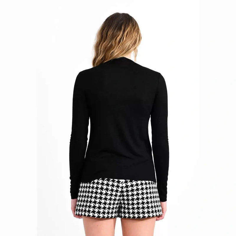 Molly Bracken Jersey Mock Collar Top