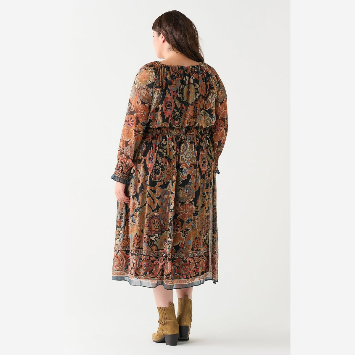 Dex Plus Midi Dress with Smocked Detail