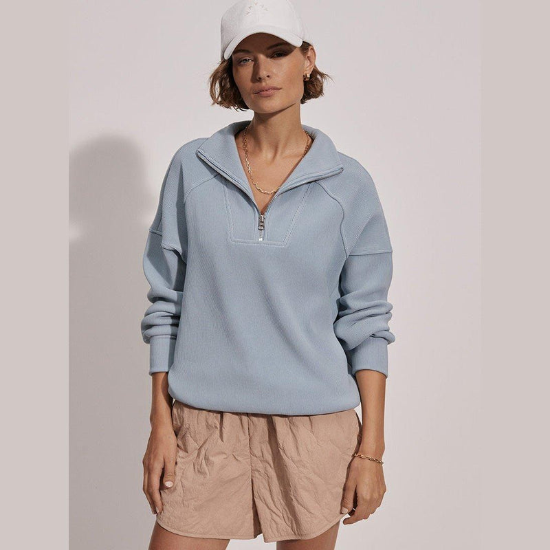 Varley Rhea Half Zip Sweat Ashely blue