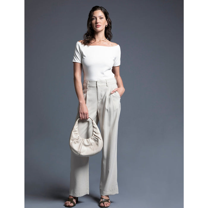 long leg pleated trouser 
