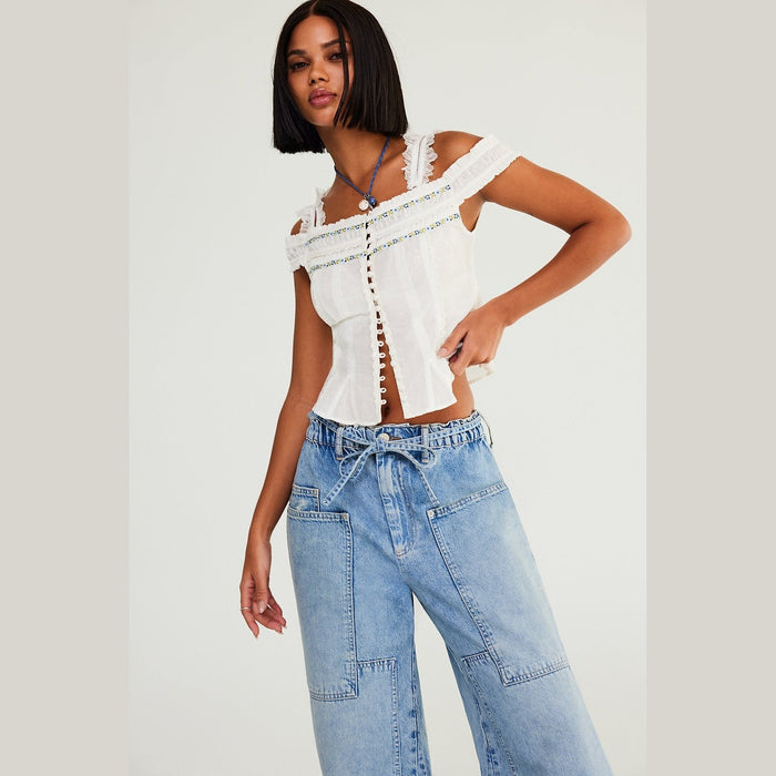 Free People CRVY Outlaw Wide Leg Jean