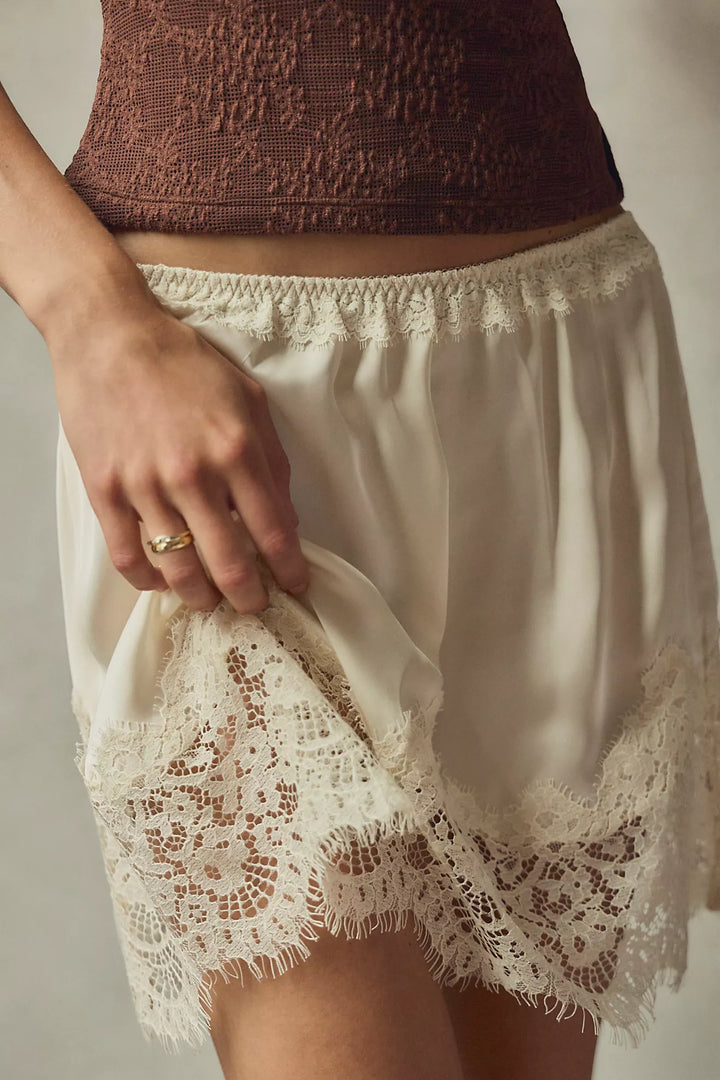 Free People Meet Me In The Middle Mini Slip Skirt