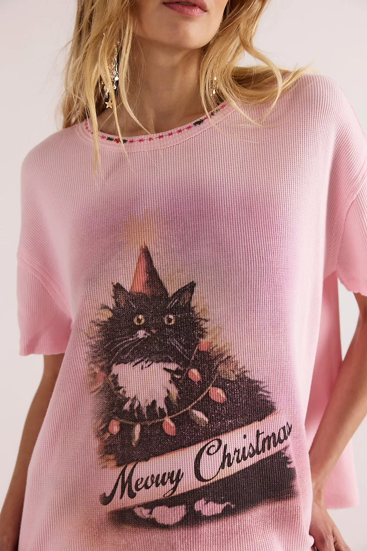 Free People Merry Meowy Tee