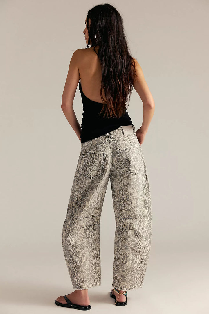 Free People Good Luck Barrel Jean Snake Combo
