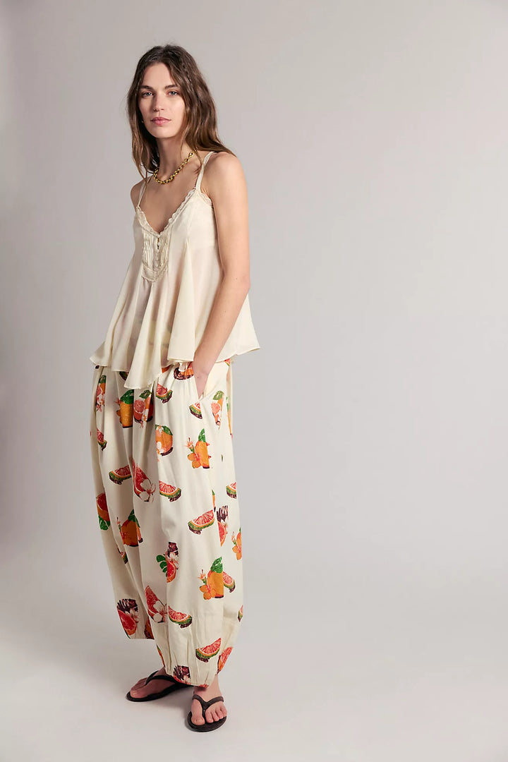 Free People Moonflower Printed Pull-On Balloon Pants