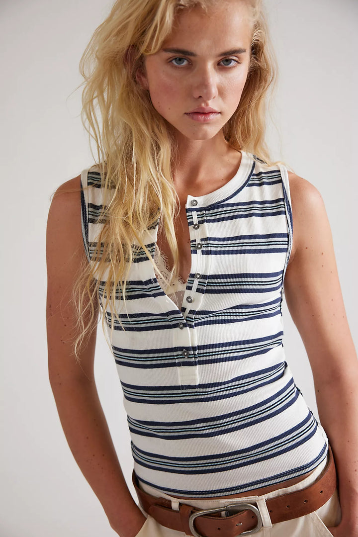 Free People Jamie Henley Striped Tank Top
