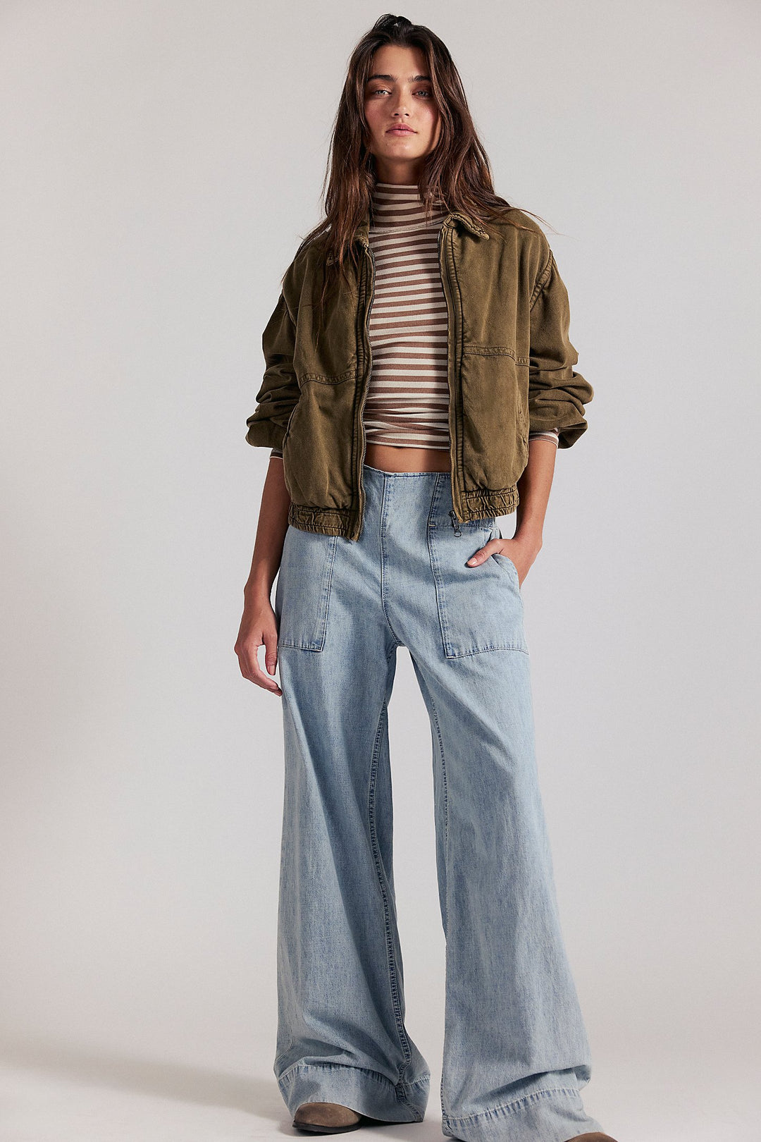 Free People Breezy Denim Pull-On Jeans