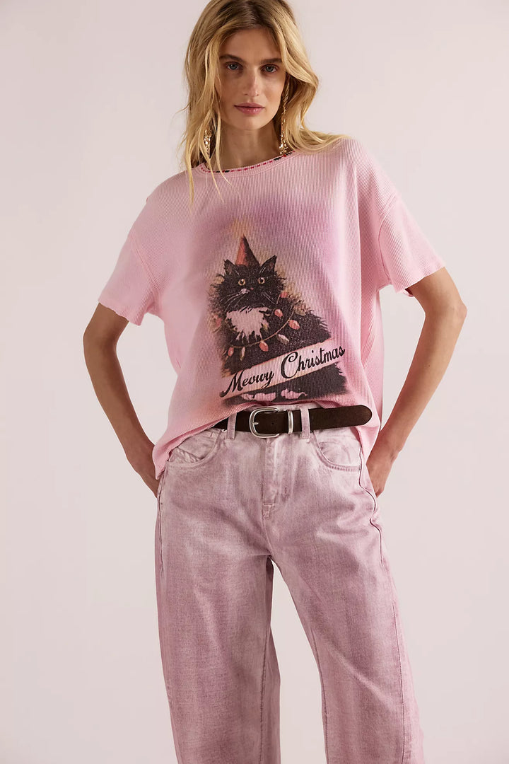 Free People Merry Meowy Tee
