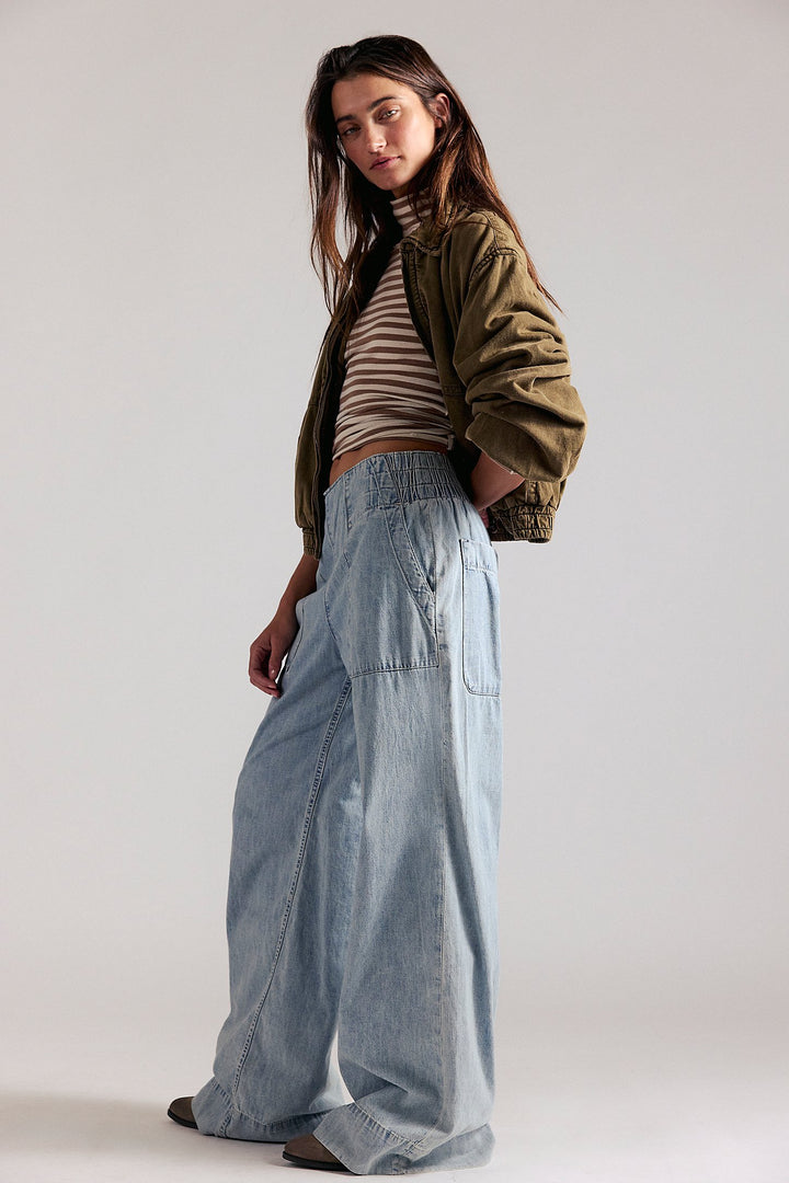 Free People Breezy Denim Pull-On Jeans