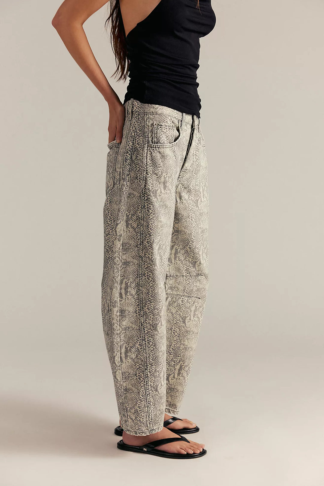 Free People Good Luck Barrel Jean Snake Combo
