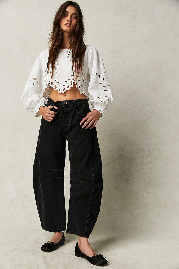 Free People Good Luck Barrel Jean Soundwave