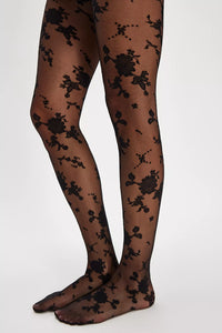 Free People Flocked Floral Tights