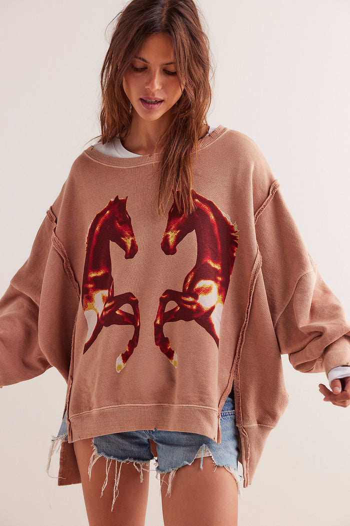 Free People Graphic Camden Pullover