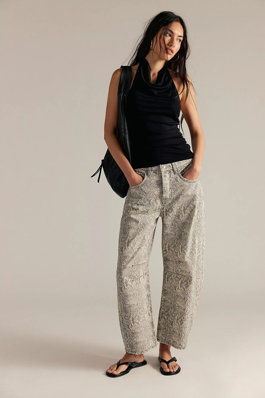 Free People Good Luck Barrel Jean Snake Combo