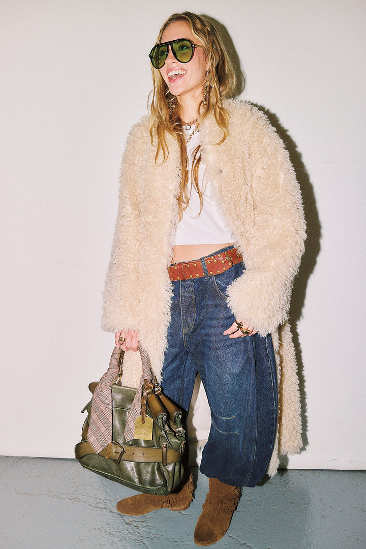 Free People Good Luck Barrel Jean Deep End