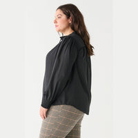 Dex Plus Ruffle Detail Front-Tie Blouse