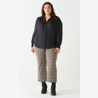 Dex Plus Ruffle Detail Front-Tie Blouse