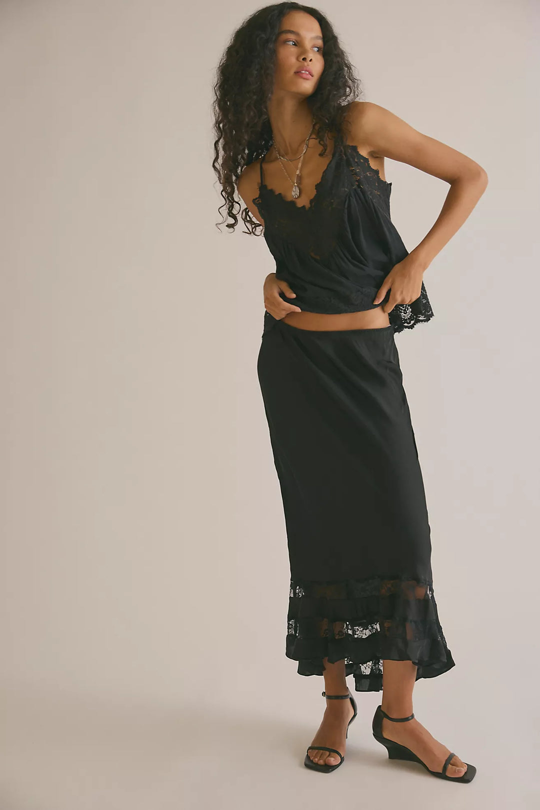 Free People Long Lost Lover Maxi Slip Skirt