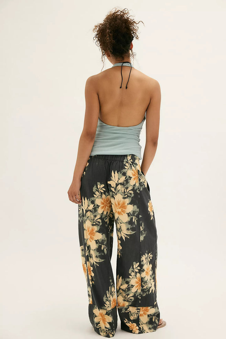 Free People Days End Printed Linen Pants