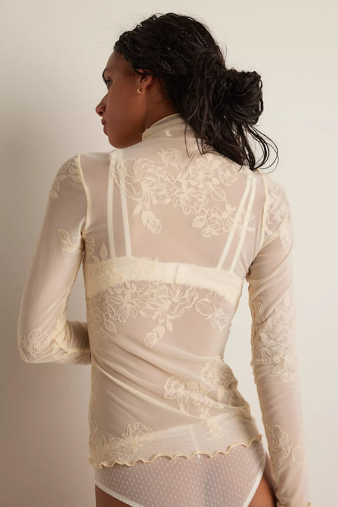 Free People You Decide Long Sleeve Lace Top