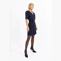 Molly Bracken V-Neck Flirty Belted Mini Dress