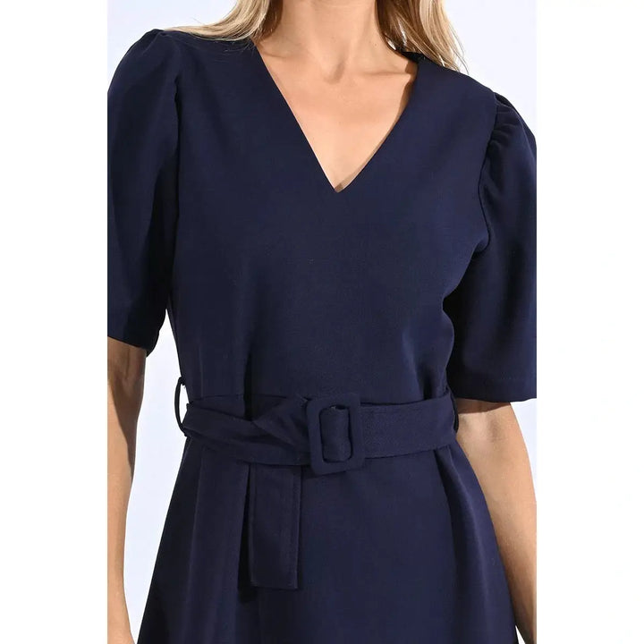 Molly Bracken V-Neck Flirty Belted Mini Dress
