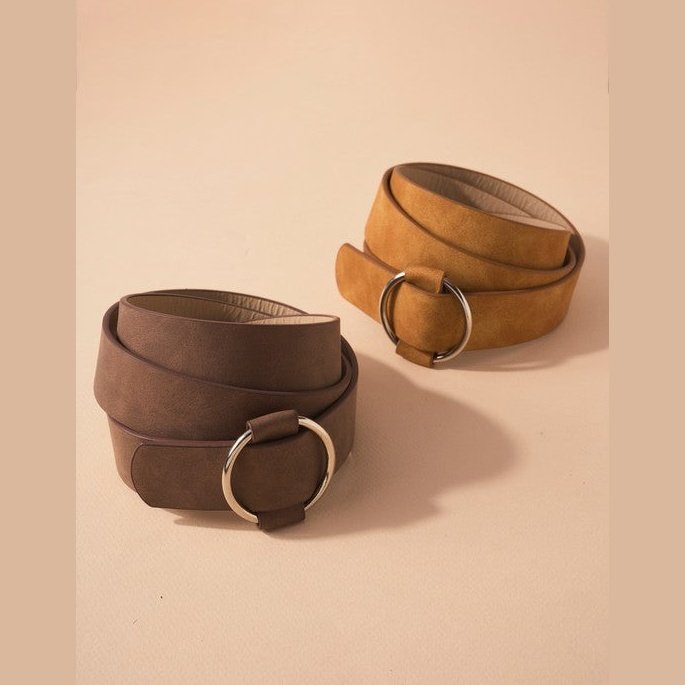 Faux Suede Leather Belt