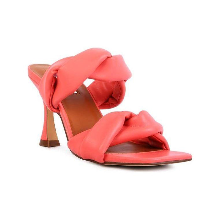 GLAM GIRL TWISTED STRAP SPOOL HEELED SANDALS 