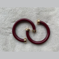 Opaque Acrylic Statement Hoop Earrings - S.O.S Save Our Soles